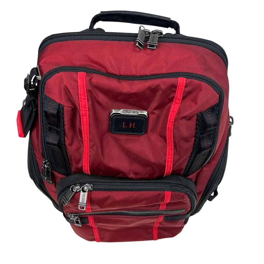 Tumi Alpha Bravo Search Backpack Red Black Ballistic Nylon CLEAN ,232789D 146707
